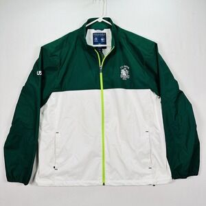 Polo Golf Ralph Lauren Windbreaker Mens XL Green White US Open 2016 Oakmont